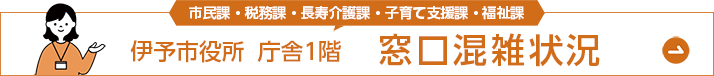 伊予市役所 庁舎1階 窓口混雑状況