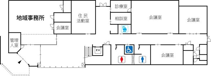 中山地域事務所1階フロア図